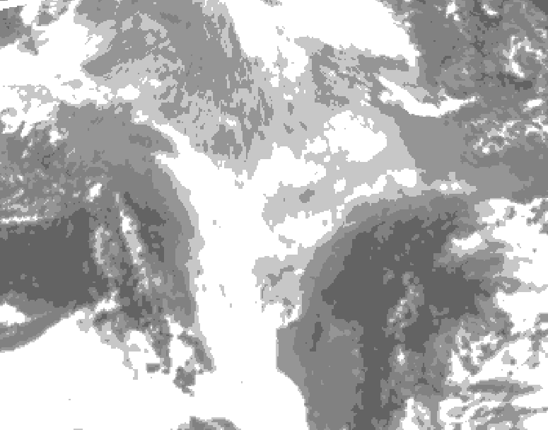 GDPS total cloud 054 hour forecast chart for Canada based on 2026/03/14 1200Z data