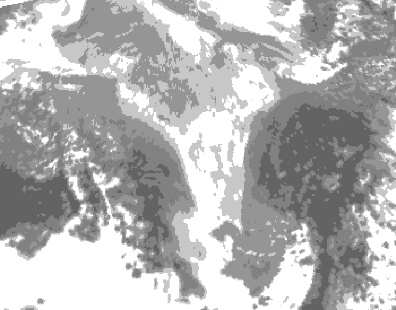 GDPS total cloud 072 hour forecast chart for Canada based on 2026/03/14 1200Z data