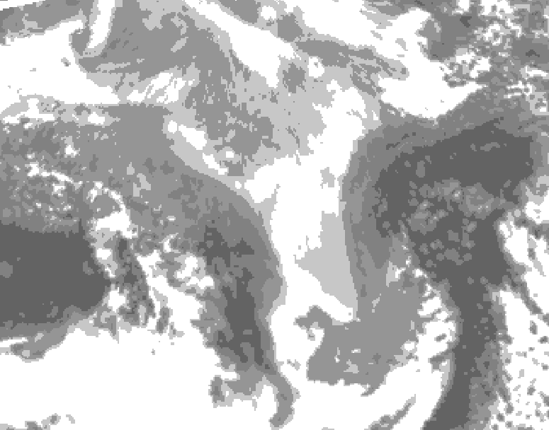 GDPS total cloud 078 hour forecast chart for Canada based on 2026/03/14 1200Z data