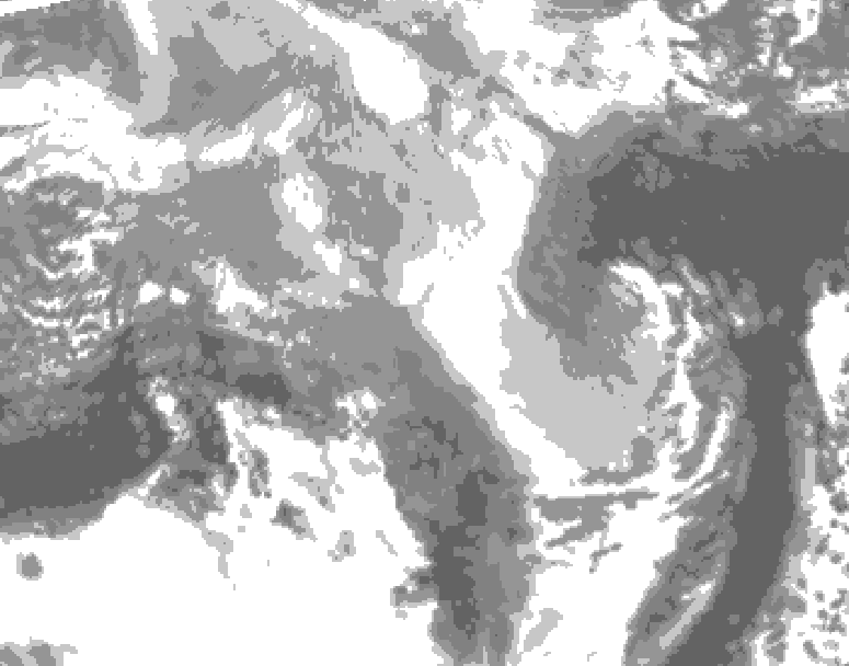 GDPS total cloud 090 hour forecast chart for Canada based on 2026/03/14 1200Z data