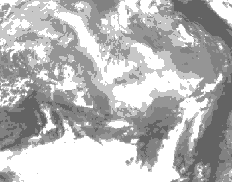 GDPS total cloud 120 hour forecast chart for Canada based on 2026/03/14 1200Z data