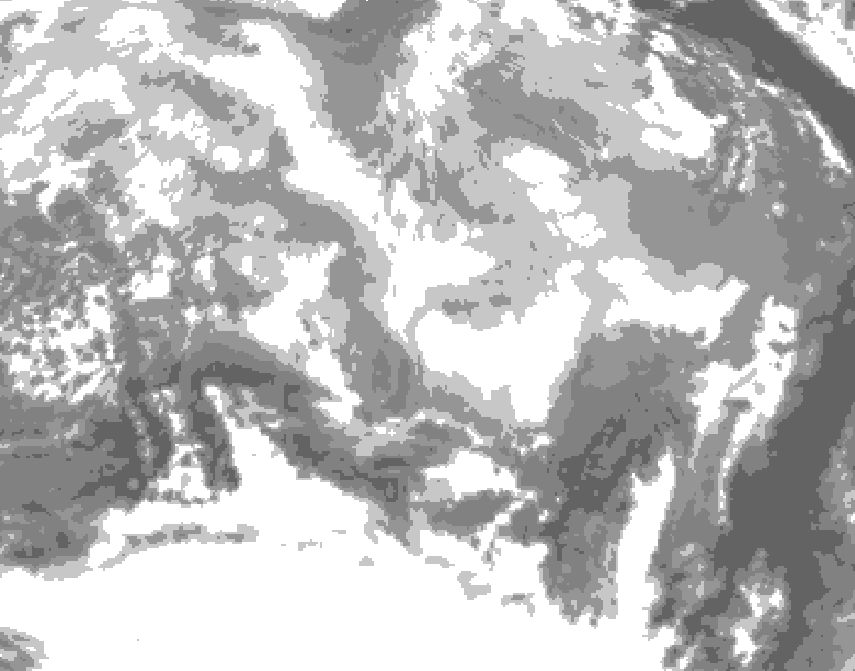 GDPS total cloud 126 hour forecast chart for Canada based on 2026/03/14 1200Z data