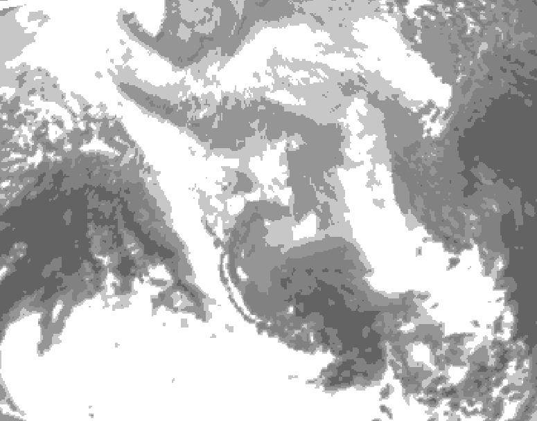 GDPS total cloud 162 hour forecast chart for Canada based on 2026/03/14 1200Z data