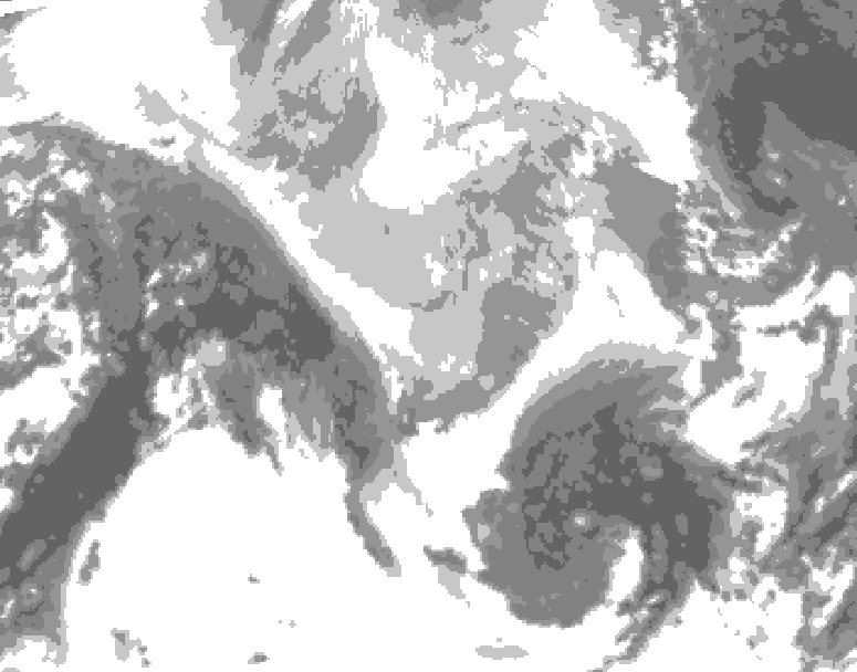 GDPS total cloud 180 hour forecast chart for Canada based on 2026/03/14 1200Z data
