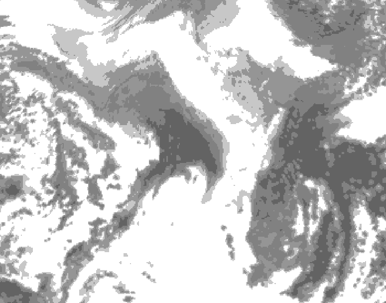 GDPS total cloud 210 hour forecast chart for Canada based on 2026/03/14 1200Z data