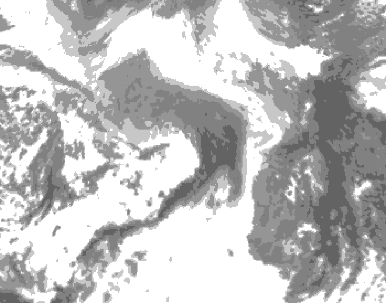 GDPS total cloud 222 hour forecast chart for Canada based on 2026/03/14 1200Z data