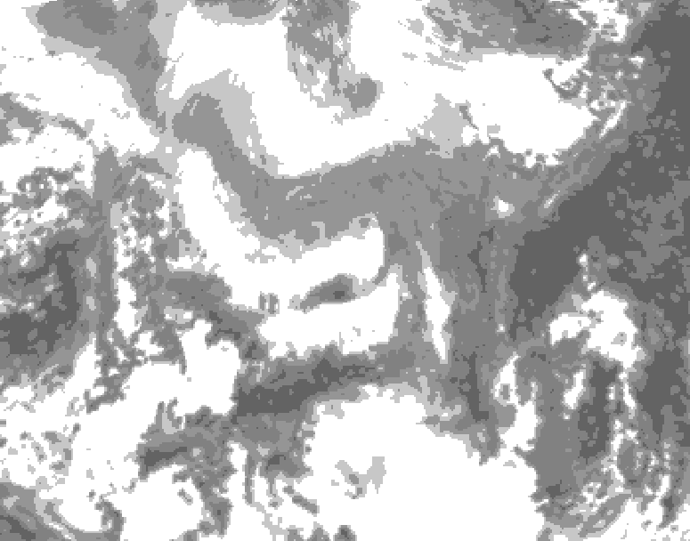 GDPS total cloud 240 hour forecast chart for Canada based on 2026/03/14 1200Z data