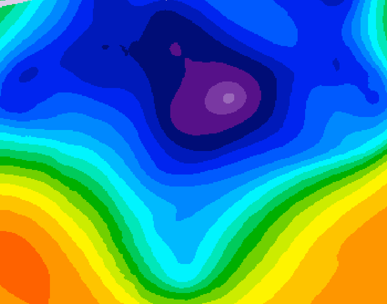 GDPS 500 millibar geopotential height 024 hour forecast chart for Canada based on 2026/03/15 0000Z data