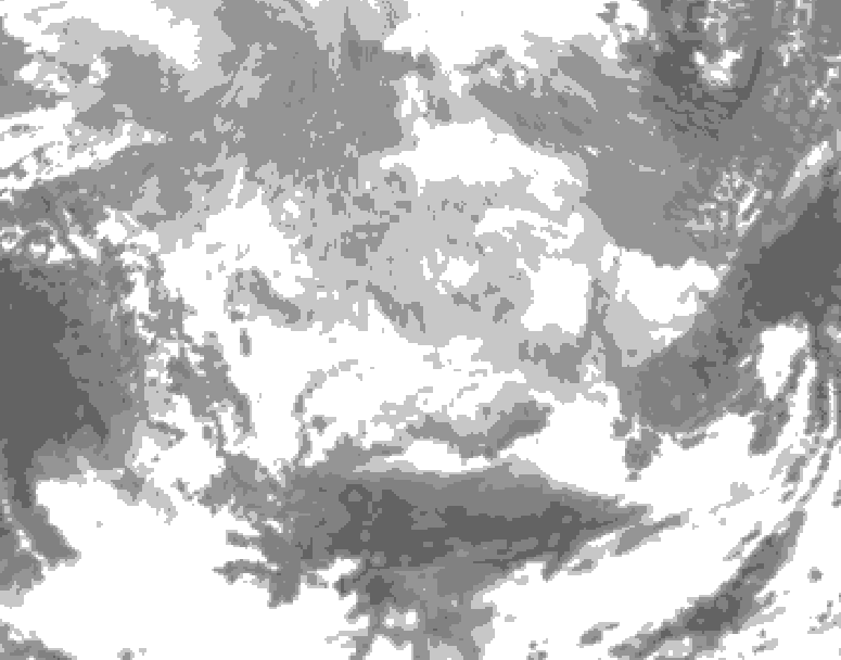 GDPS total cloud 006 hour forecast chart for Canada based on 2026/03/15 0000Z data