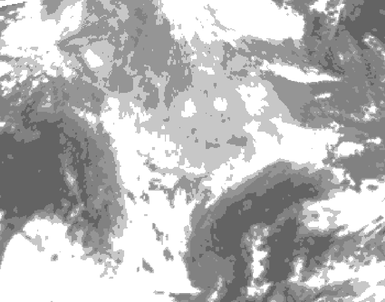 GDPS total cloud 030 hour forecast chart for Canada based on 2026/03/15 0000Z data