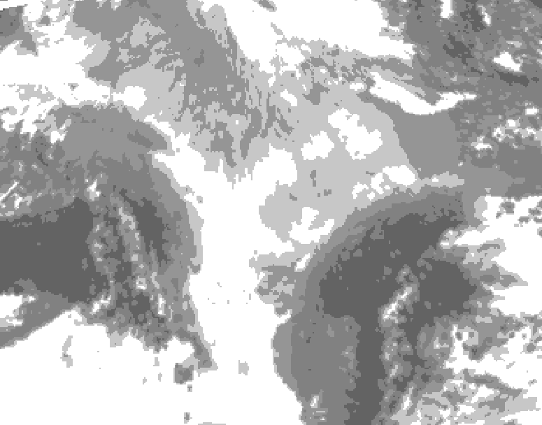 GDPS total cloud 042 hour forecast chart for Canada based on 2026/03/15 0000Z data
