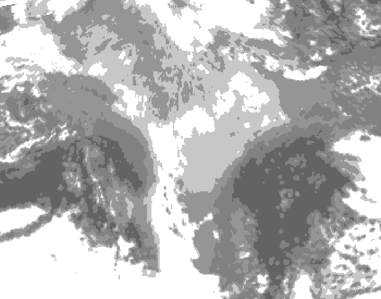 GDPS total cloud 048 hour forecast chart for Canada based on 2026/03/15 0000Z data