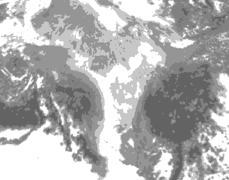GDPS total cloud 054 hour forecast chart for Canada based on 2026/03/15 0000Z data