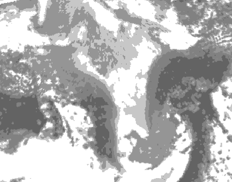 GDPS total cloud 066 hour forecast chart for Canada based on 2026/03/15 0000Z data