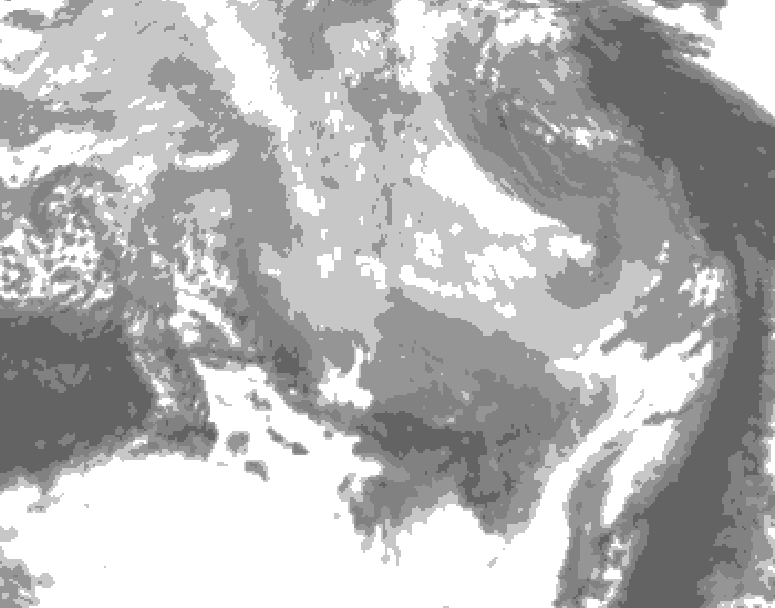 GDPS total cloud 096 hour forecast chart for Canada based on 2026/03/15 0000Z data