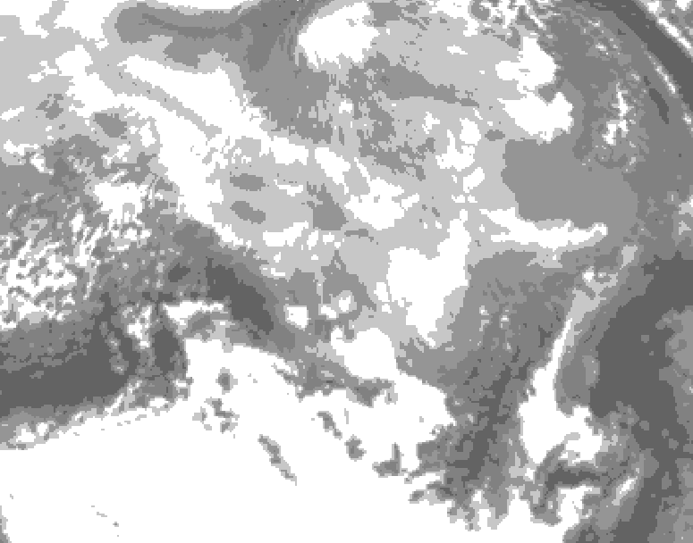 GDPS total cloud 120 hour forecast chart for Canada based on 2026/03/15 0000Z data