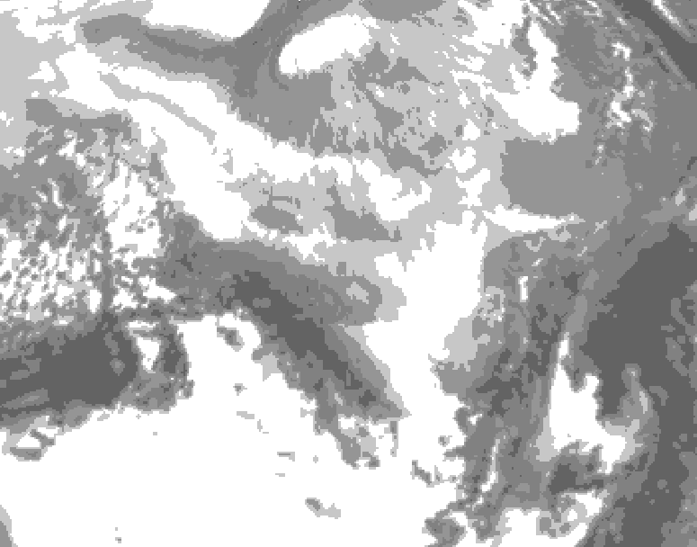 GDPS total cloud 126 hour forecast chart for Canada based on 2026/03/15 0000Z data
