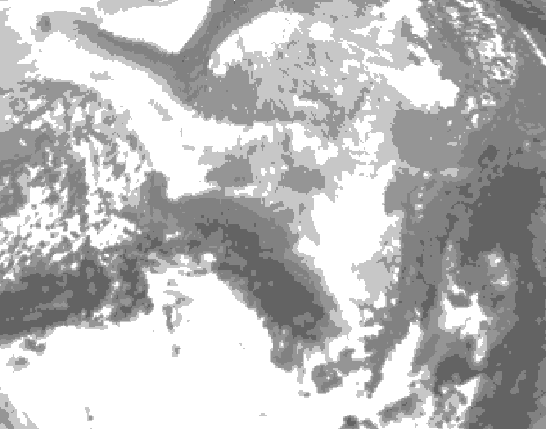 GDPS total cloud 132 hour forecast chart for Canada based on 2026/03/15 0000Z data