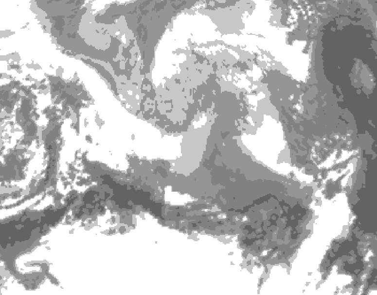 GDPS total cloud 162 hour forecast chart for Canada based on 2026/03/15 0000Z data