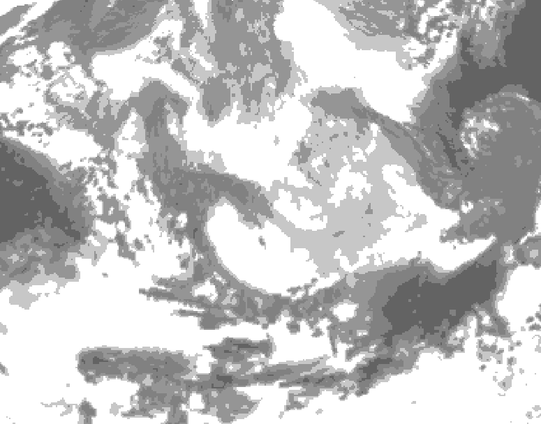 GDPS total cloud 222 hour forecast chart for Canada based on 2026/03/15 0000Z data