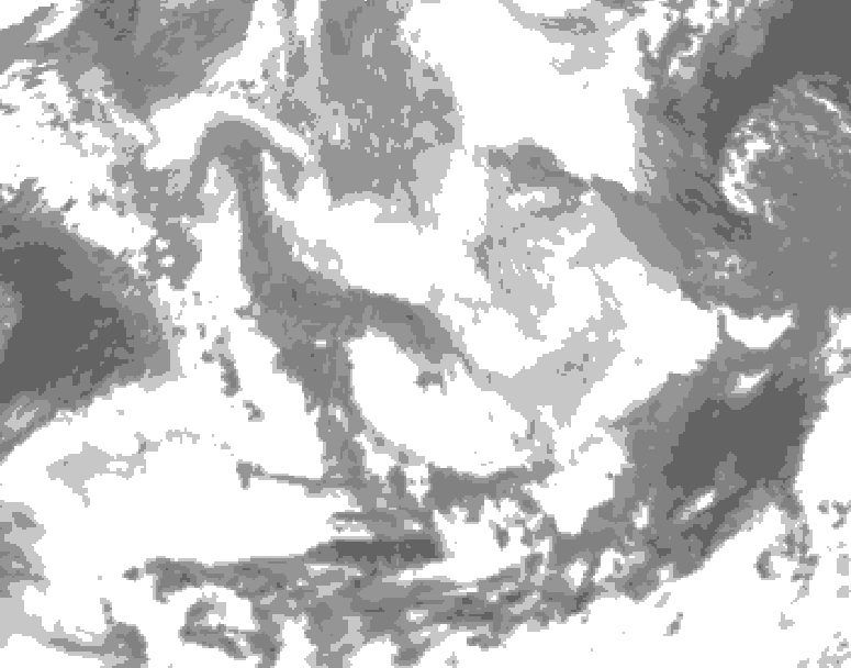 GDPS total cloud 228 hour forecast chart for Canada based on 2026/03/15 0000Z data
