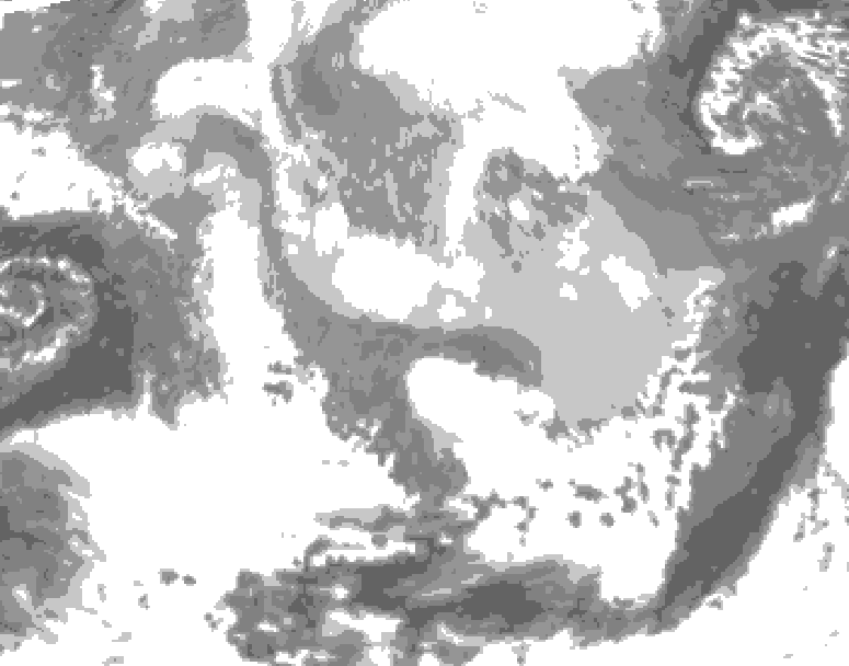 GDPS total cloud 240 hour forecast chart for Canada based on 2026/03/15 0000Z data