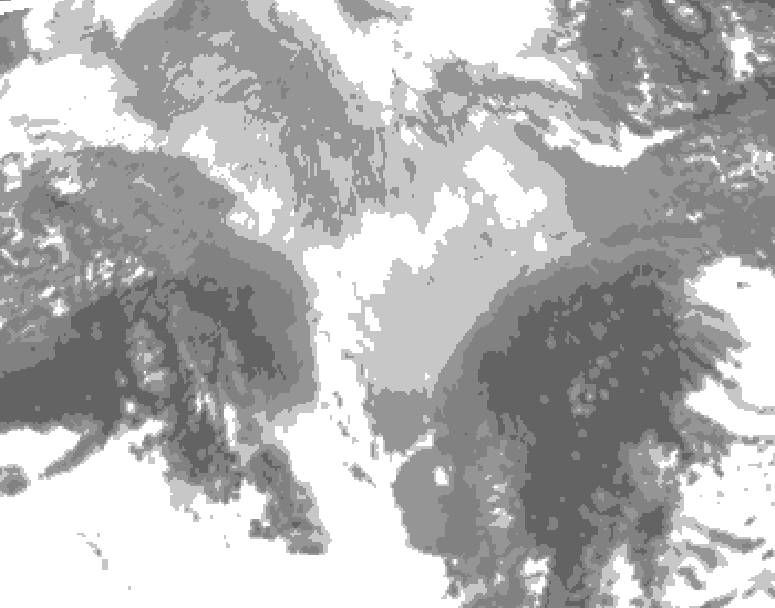 GDPS total cloud 036 hour forecast chart for Canada based on 2026/03/15 1200Z data