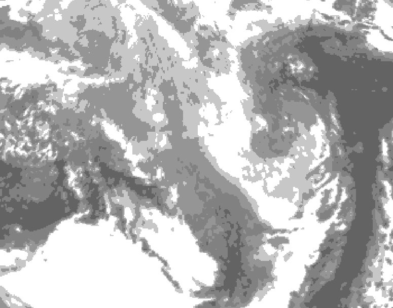 GDPS total cloud 072 hour forecast chart for Canada based on 2026/03/15 1200Z data