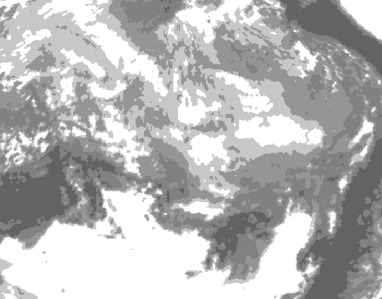 GDPS total cloud 096 hour forecast chart for Canada based on 2026/03/15 1200Z data