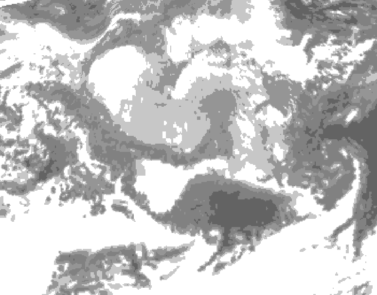GDPS total cloud 180 hour forecast chart for Canada based on 2026/03/15 1200Z data