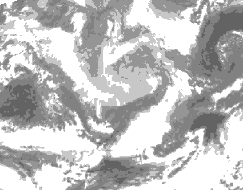 GDPS total cloud 204 hour forecast chart for Canada based on 2026/03/15 1200Z data