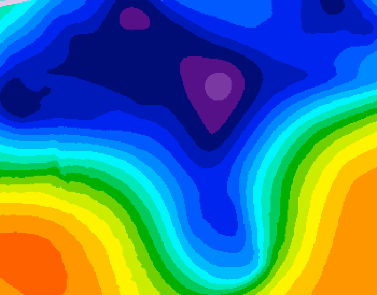 GDPS 500 millibar geopotential height 024 hour forecast chart for Canada based on 2026/03/16 0000Z data