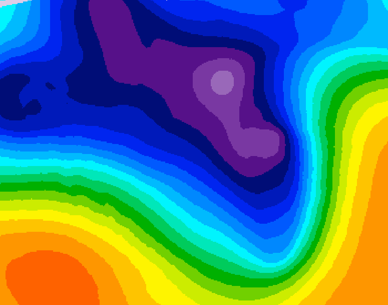 GDPS 500 millibar geopotential height 048 hour forecast chart for Canada based on 2026/03/16 0000Z data