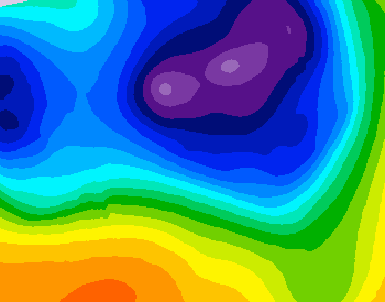 GDPS 500 millibar geopotential height 132 hour forecast chart for Canada based on 2026/03/16 0000Z data