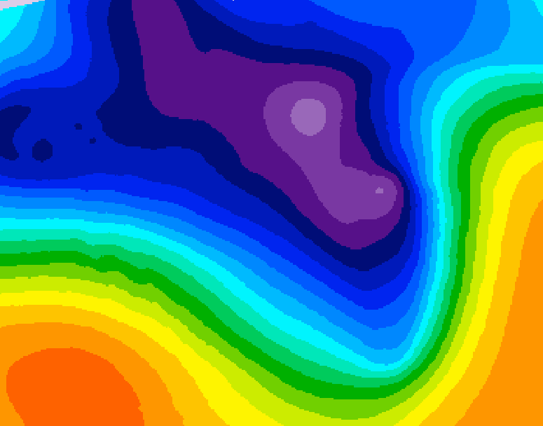 GDPS 500 millibar geopotential height 036 hour forecast chart for Canada based on 2026/03/16 1200Z data