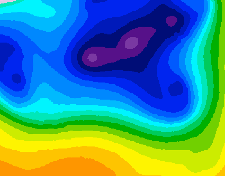 GDPS 500 millibar geopotential height 132 hour forecast chart for Canada based on 2026/03/16 1200Z data