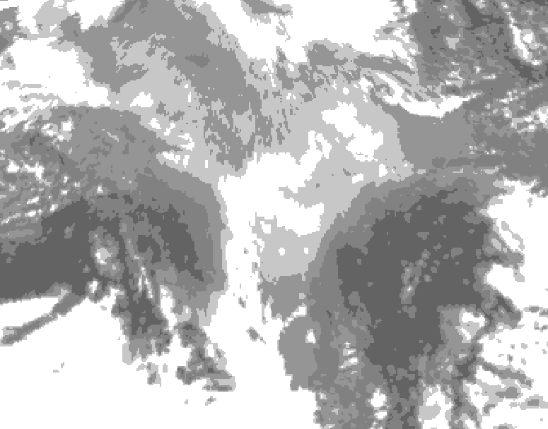 GDPS total cloud 024 hour forecast chart for Canada based on 2026/03/16 0000Z data