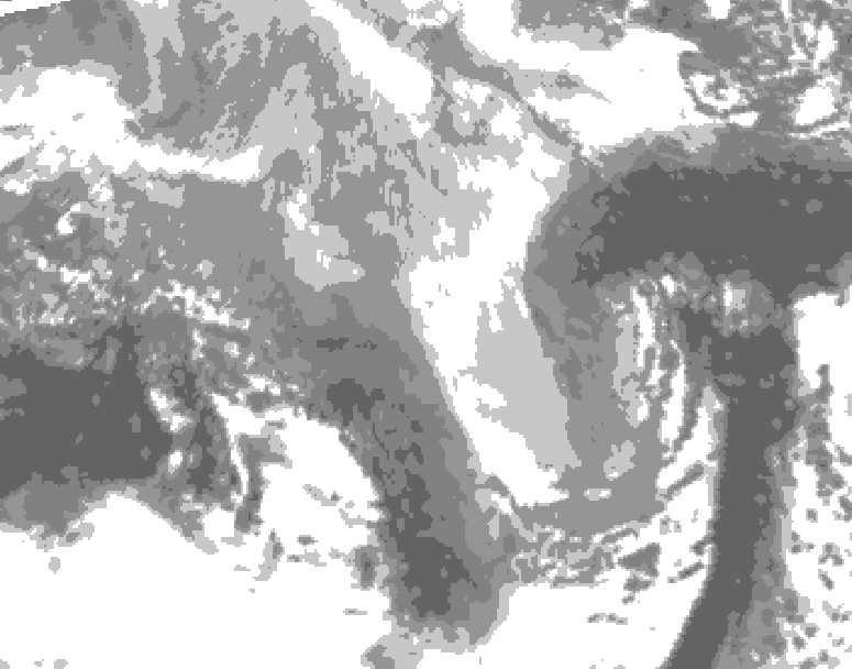 GDPS total cloud 048 hour forecast chart for Canada based on 2026/03/16 0000Z data