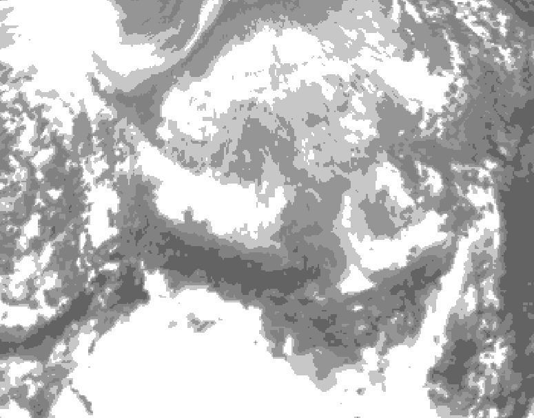 GDPS total cloud 132 hour forecast chart for Canada based on 2026/03/16 0000Z data