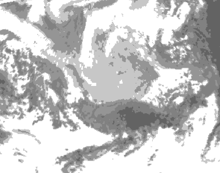 GDPS total cloud 168 hour forecast chart for Canada based on 2026/03/16 0000Z data