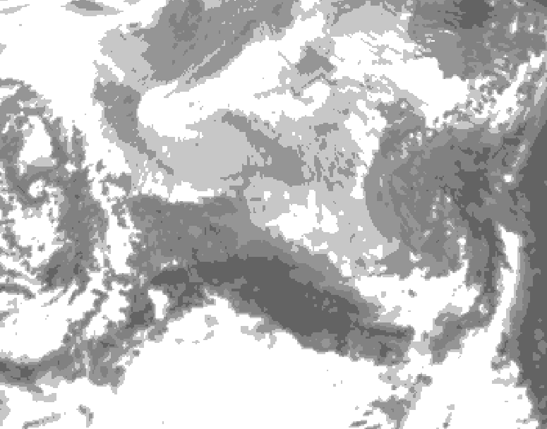 GDPS total cloud 132 hour forecast chart for Canada based on 2026/03/16 1200Z data