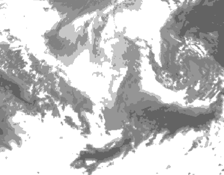 GDPS total cloud 168 hour forecast chart for Canada based on 2026/03/16 1200Z data