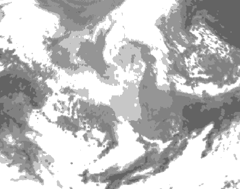 GDPS total cloud 180 hour forecast chart for Canada based on 2026/03/16 1200Z data