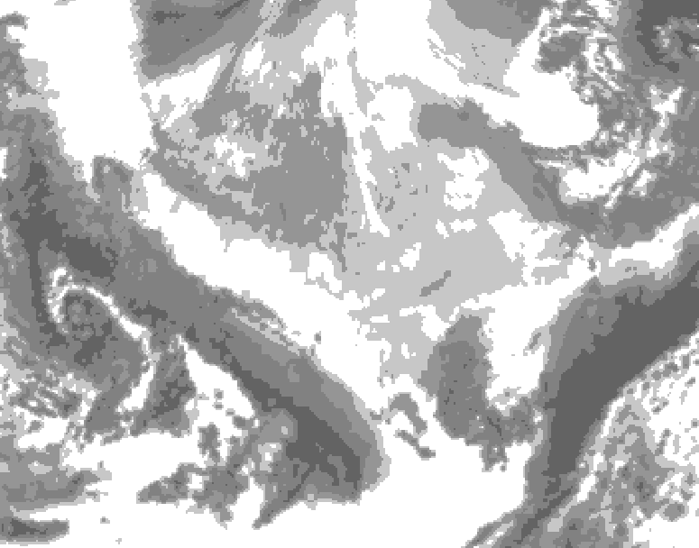GDPS total cloud 222 hour forecast chart for Canada based on 2026/03/16 1200Z data
