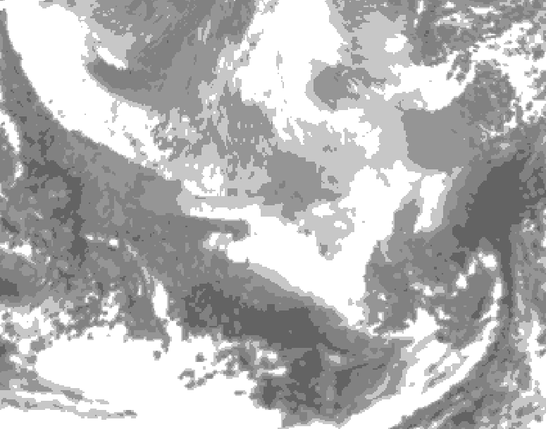 GDPS total cloud 240 hour forecast chart for Canada based on 2026/03/16 1200Z data