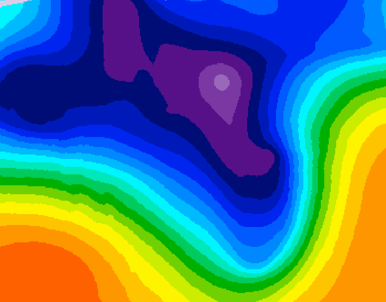 GDPS 500 millibar geopotential height 018 hour forecast chart for Canada based on 2026/03/17 0000Z data