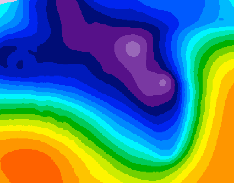 GDPS 500 millibar geopotential height 024 hour forecast chart for Canada based on 2026/03/17 0000Z data