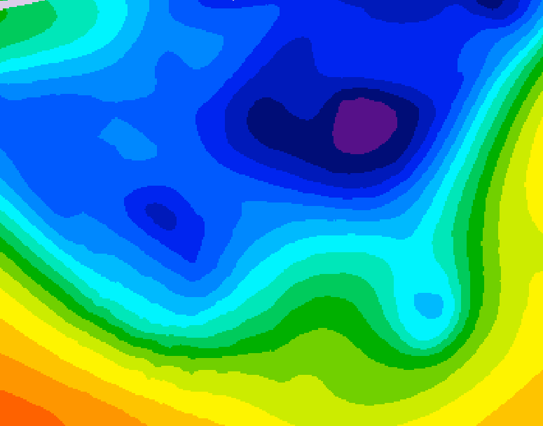 GDPS 500 millibar geopotential height 222 hour forecast chart for Canada based on 2026/03/17 0000Z data