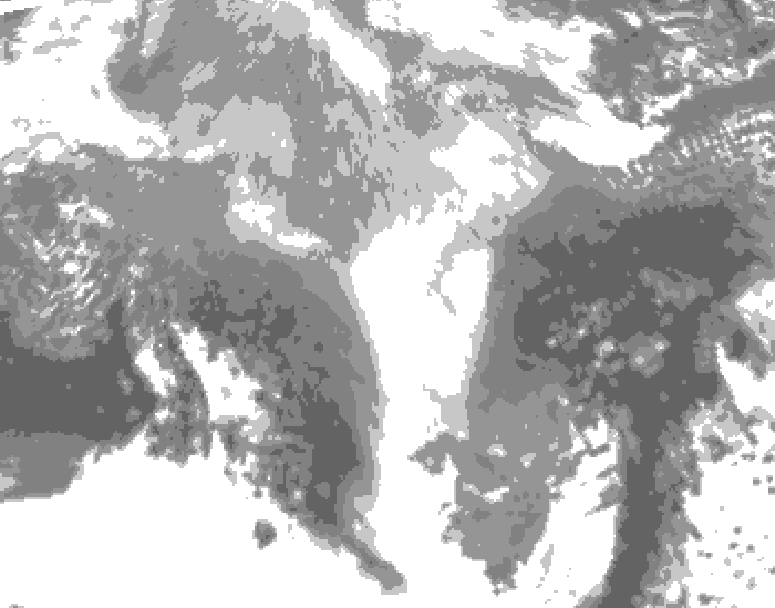 GDPS total cloud 012 hour forecast chart for Canada based on 2026/03/17 0000Z data