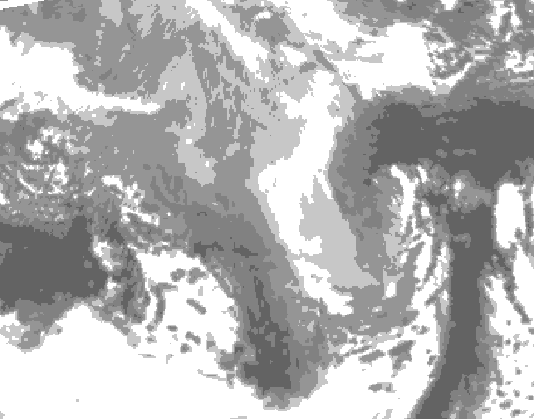 GDPS total cloud 024 hour forecast chart for Canada based on 2026/03/17 0000Z data